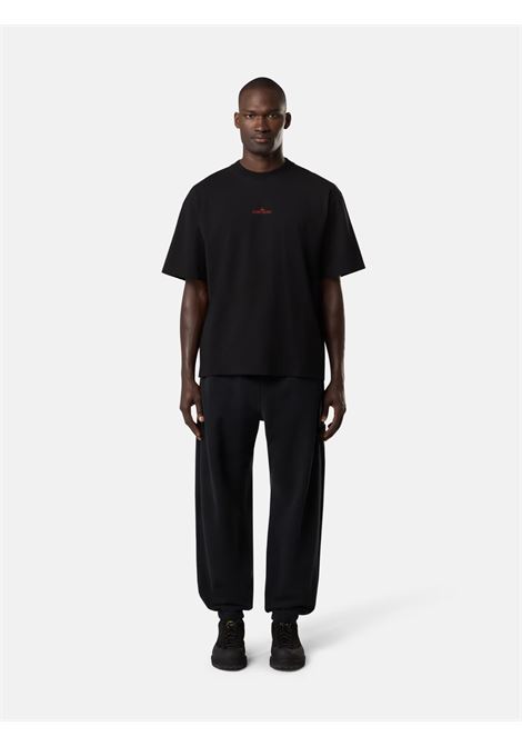 pantalone brushed organic cotton fleece uomo nero STONE ISLAND | K2S15 6200004 S0A20V0029